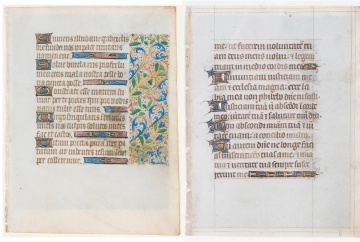 (2) Illuminated Manuscript Leaves